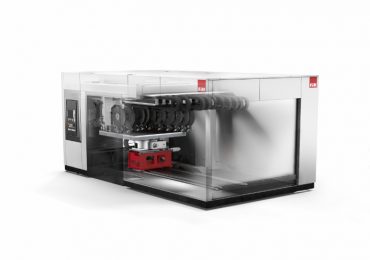 数字演示填充多层的机器。图像通过填补