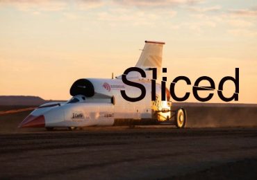 Featured image shows Sliced logo edited on photo of the Bloodhound supersonic car. Original photo via Bloodhound LSR.