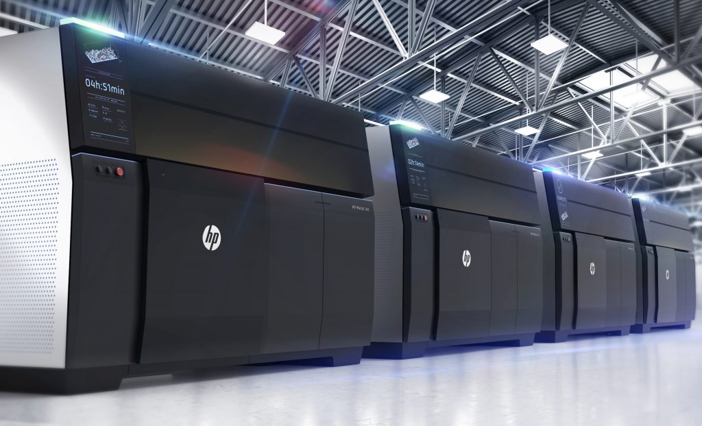 惠普金属喷射系统3 d打印机。照片通过惠普