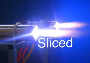 切标志的照片Pyrogenesis等离子雾化。通过Pyrogenesis照片。