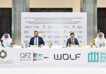 QFZA、WOLF集团和Msheireb Properties的合作仪式在多哈设计区举行。图片来自卡塔尔自由区。
