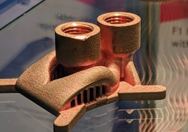 EOS 3 d打印铜合金游戏CPU冷却器。图片由业迈克尔蚀刻。