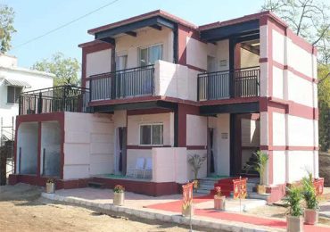 印度陆军首个两层3D打印住宅单元。图片来自亚洲国际新闻社。