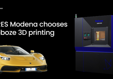 ARES Modena的汽车和Roboze的ARGO 500 3D打印机。图片来自Roboze。