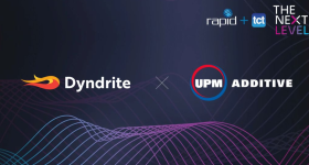 Dyndrite公司芬欧汇川集团和伙伴关系。通过Dyndrite形象。