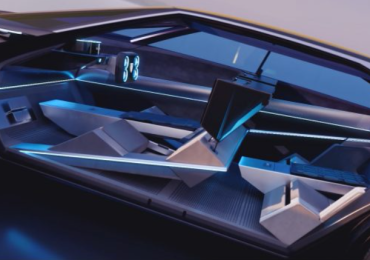 标致的初始概念车使用天鹅绒的内部材料,时间跨度从座椅到地板上和功能惊人的3 d模式创建Stratasys公司3 dfashion技术。通过Stratasys公司形象。