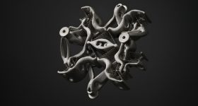 3 d印制的旋转还原机制。通过欧洲太空总署的形象。